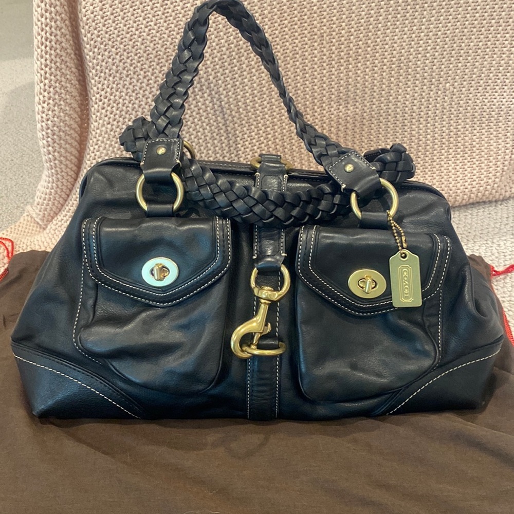 Coach Black Vachetta Leather Daphne Doctor Satchel
